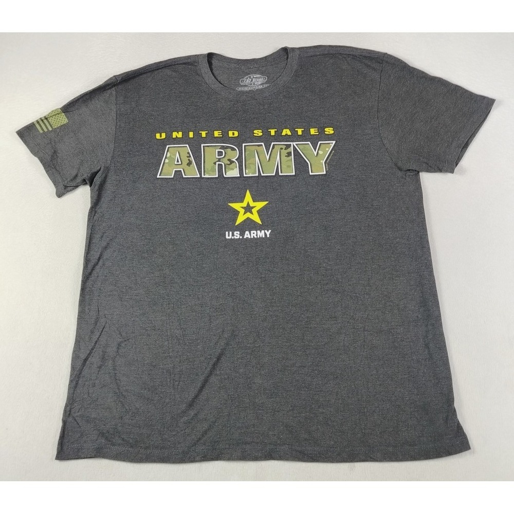 United States‎ Army Shirt Mens XL Gray 7.62 Design Star Logo Flag Graphic Tee
